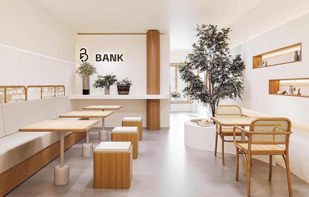 原创 | 咖啡甜品店设计 原木风温暖治愈的空间（图ZMzcwNTY0Mzg0） - 酒店餐饮设计 - 站酷设计师鑫溪源店铺设计原创素材 - 站酷ZCOOL