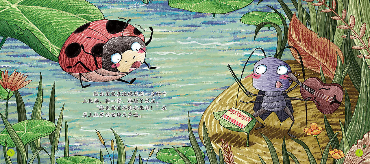 儿童  绘本《瓢虫 落水啦!》