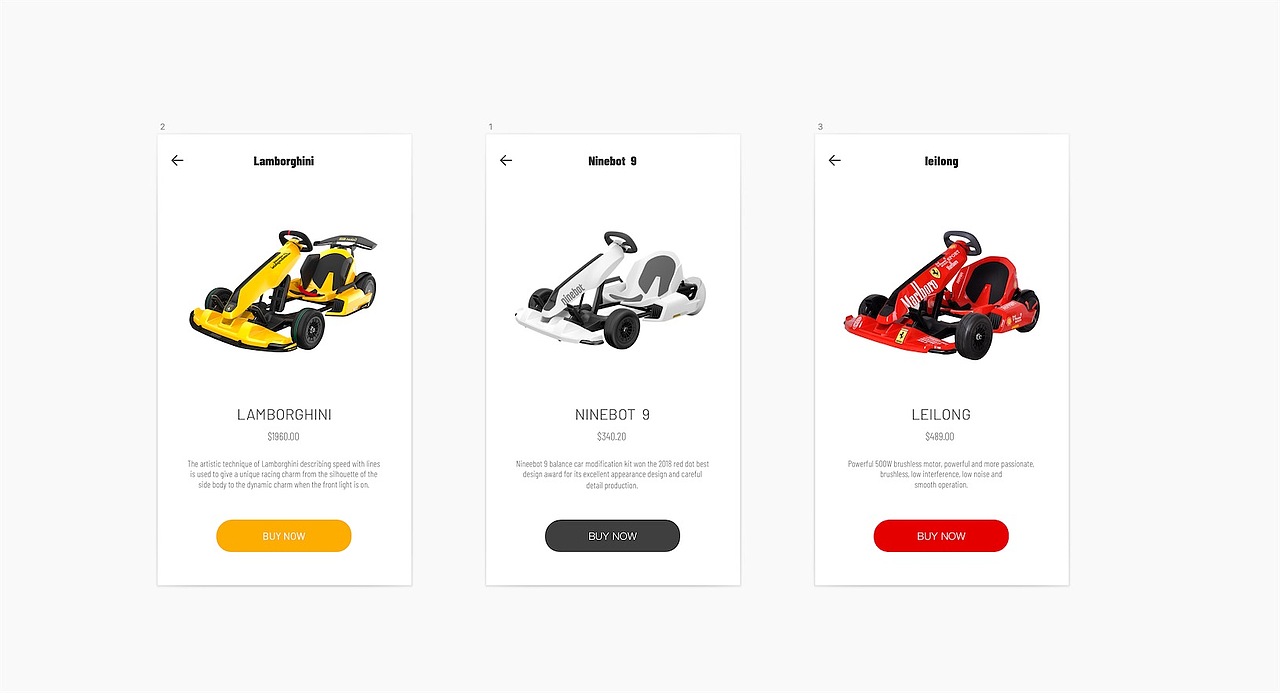 Go-kart App交互动效