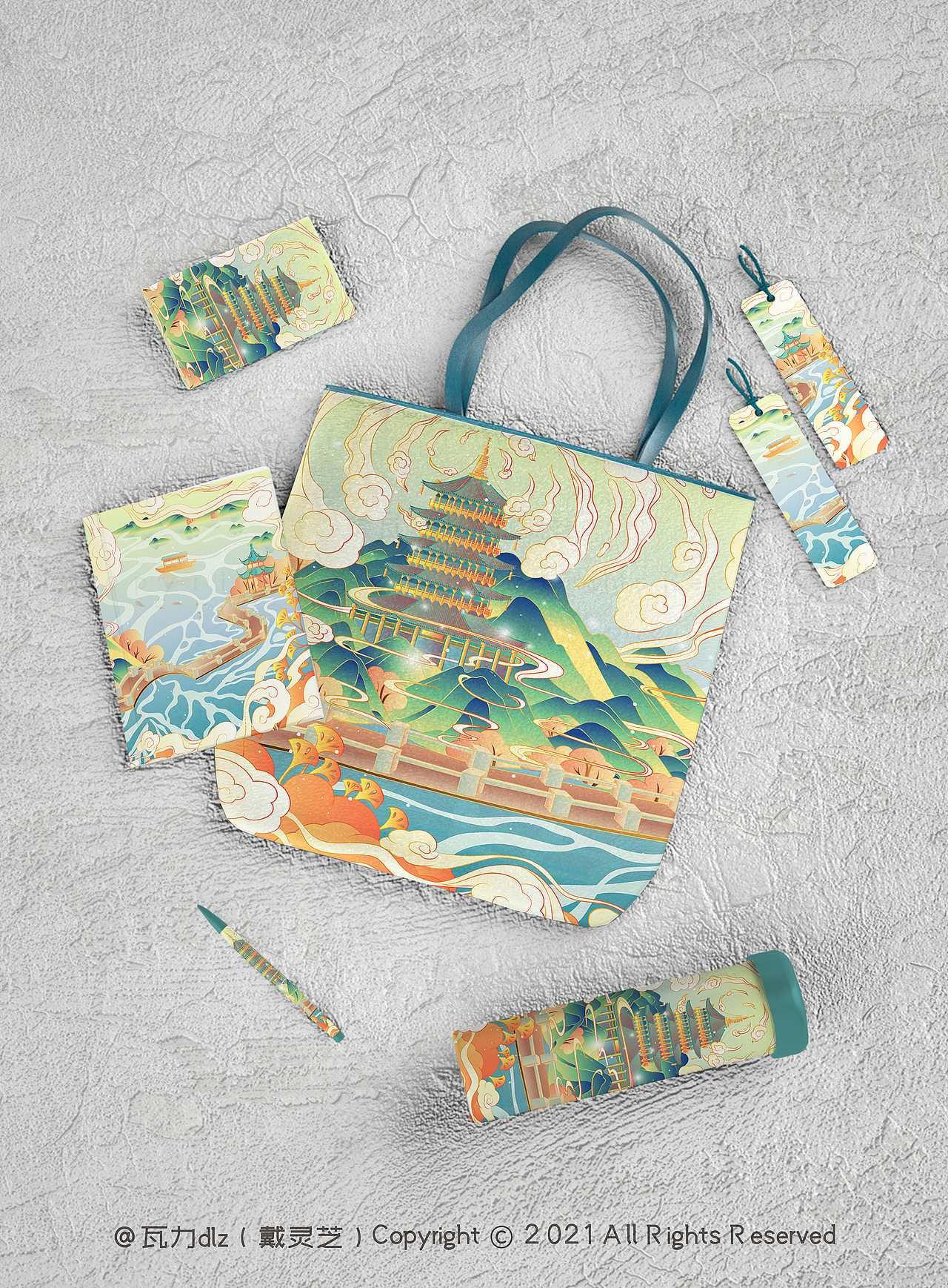 杭州西湖十景系列插画-用AI矢量绘制（图ZMjQyMzE5ODY4） - 艺术插画 - 站酷设计师戴灵芝原创素材 - 站酷ZCOOL