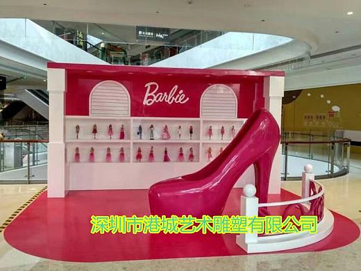 商场大厅广场店铺大型玻璃钢网红高跟鞋雕塑定制哪家好