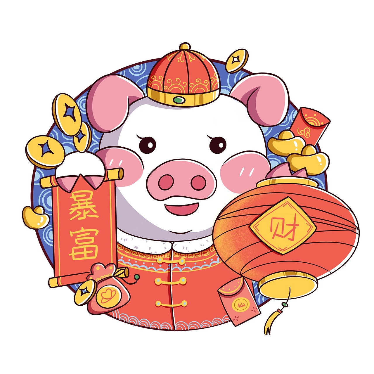 猪大吉（图ZMTQxMjIwMjEy） - 创作习作 - 站酷设计师仙儿Maia原创素材 - 站酷ZCOOL