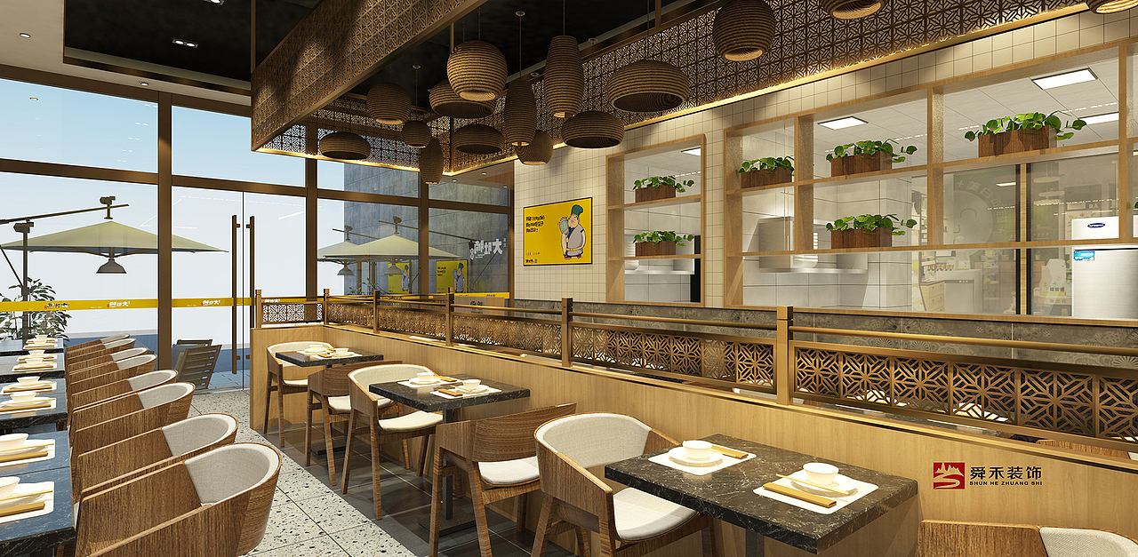 青岛正宗鲅鱼水饺店饺子馆装修设计