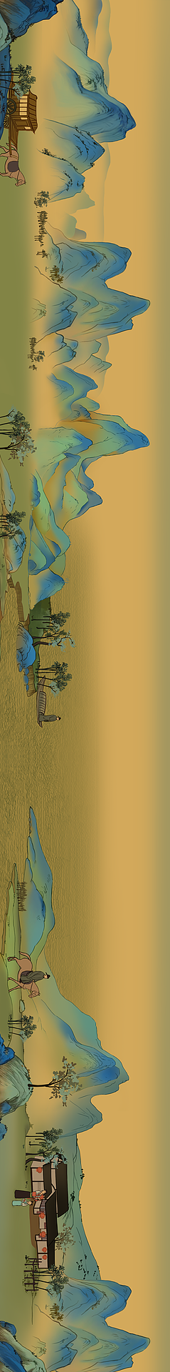 春节回家H5插画-千里江山图（图ZMTc4NjA5MzI4） - 商业插画 - 站酷设计师马龙voila原创素材 - 站酷ZCOOL