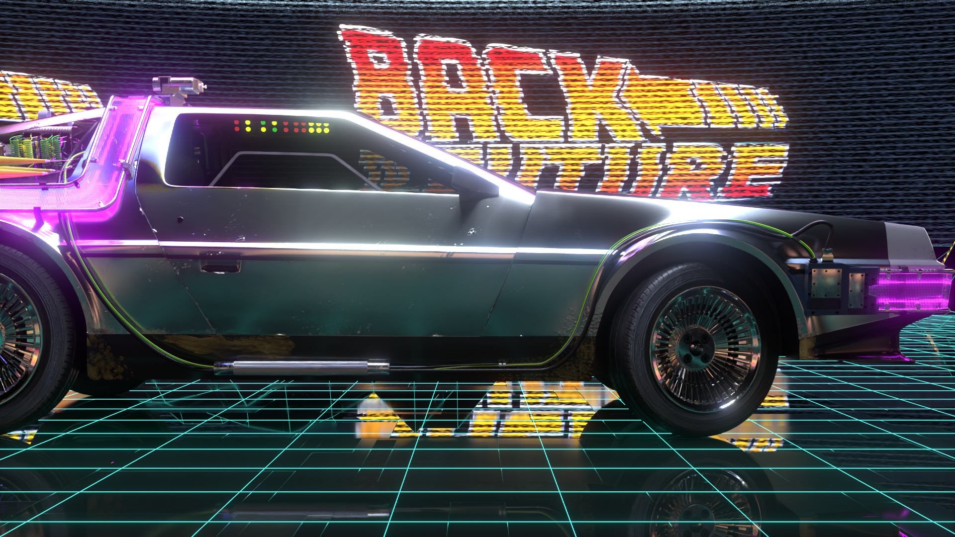 blender3d 回到未来 delorean dmc-12