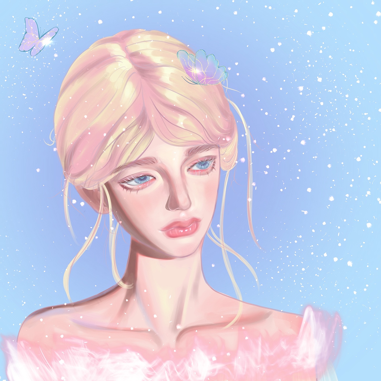 仙女风女生头像半厚涂