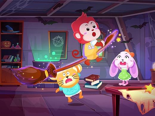 在女巫房间偷扫帚