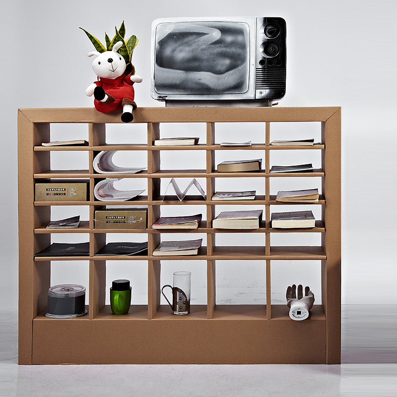 纸匠杂志架展示架 | 瓦楞纸样品柜 创意环保置物架