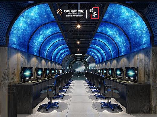 浩汉网咖装修设计效果图|公司