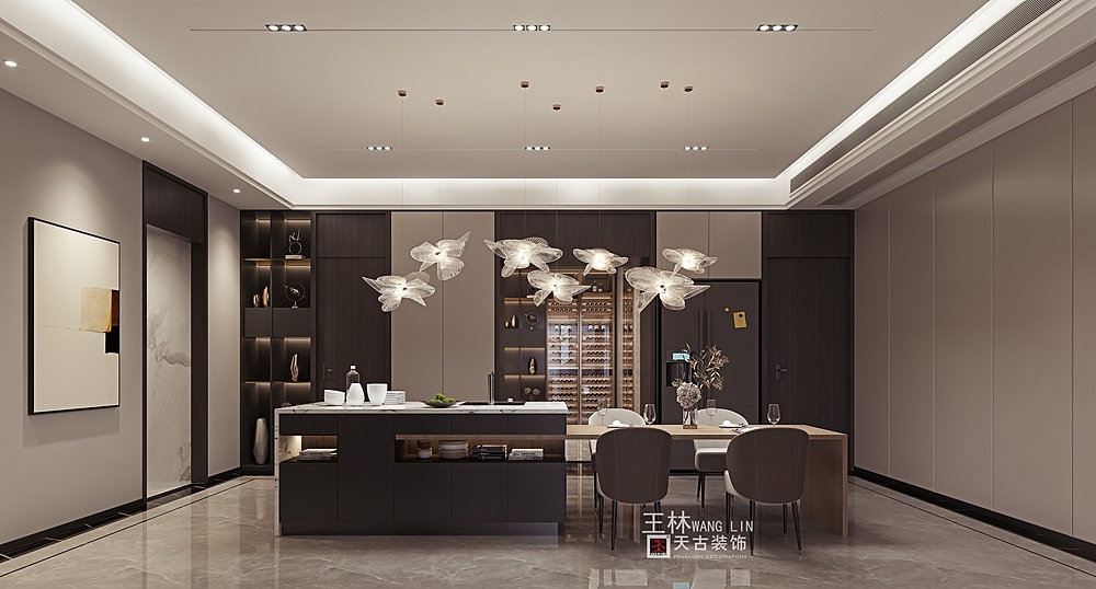 万科十七英里别墅装修,轻奢风格双拼别墅设计方案图