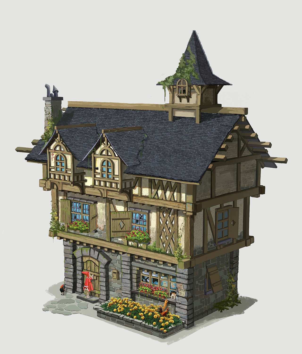 欧式小屋（图ZMjU4NzY0MDQ0） - 概念设定 - 站酷设计师努力画画的Beerus原创素材 - 站酷ZCOOL