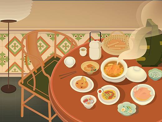 插画|喜乐团圆宴