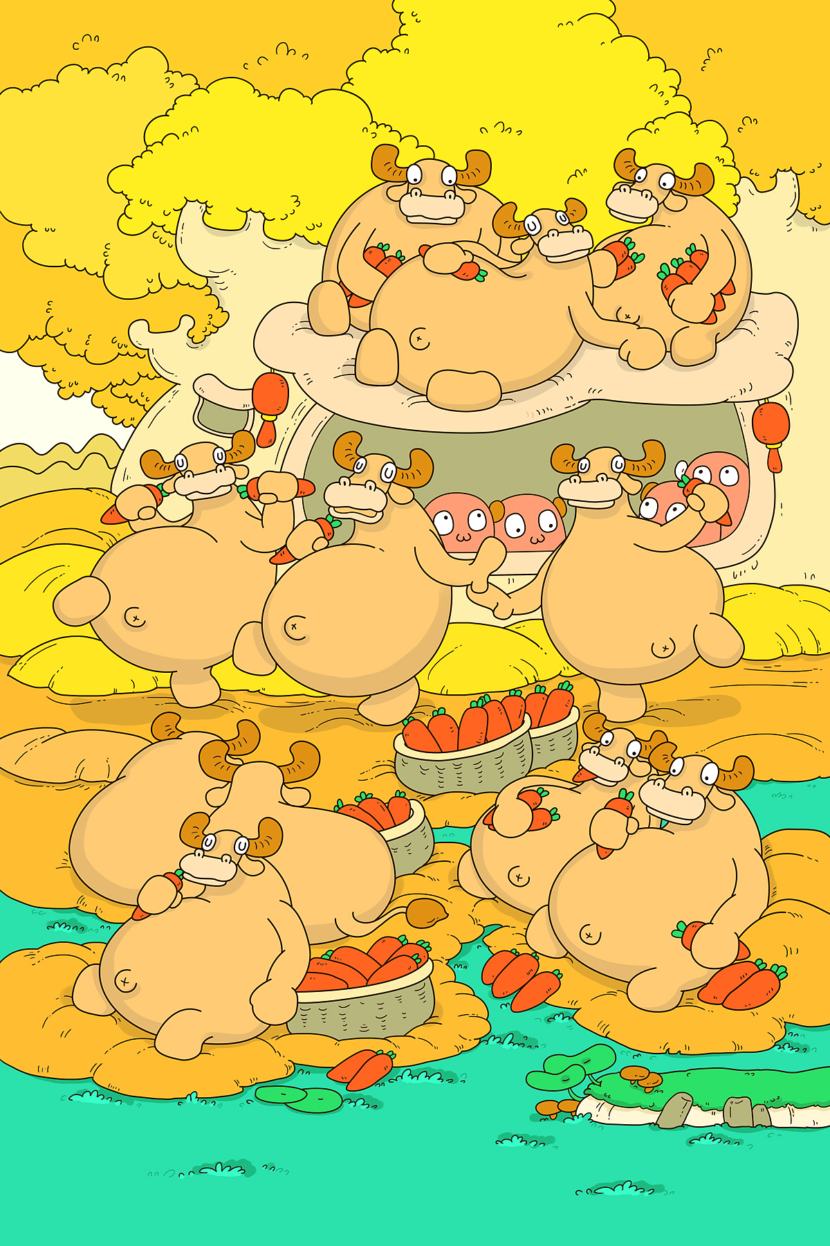 吖牛（图ZMjM4MTQ0NTU2） - 艺术插画 - 站酷设计师绿豆皮原创素材 - 站酷ZCOOL
