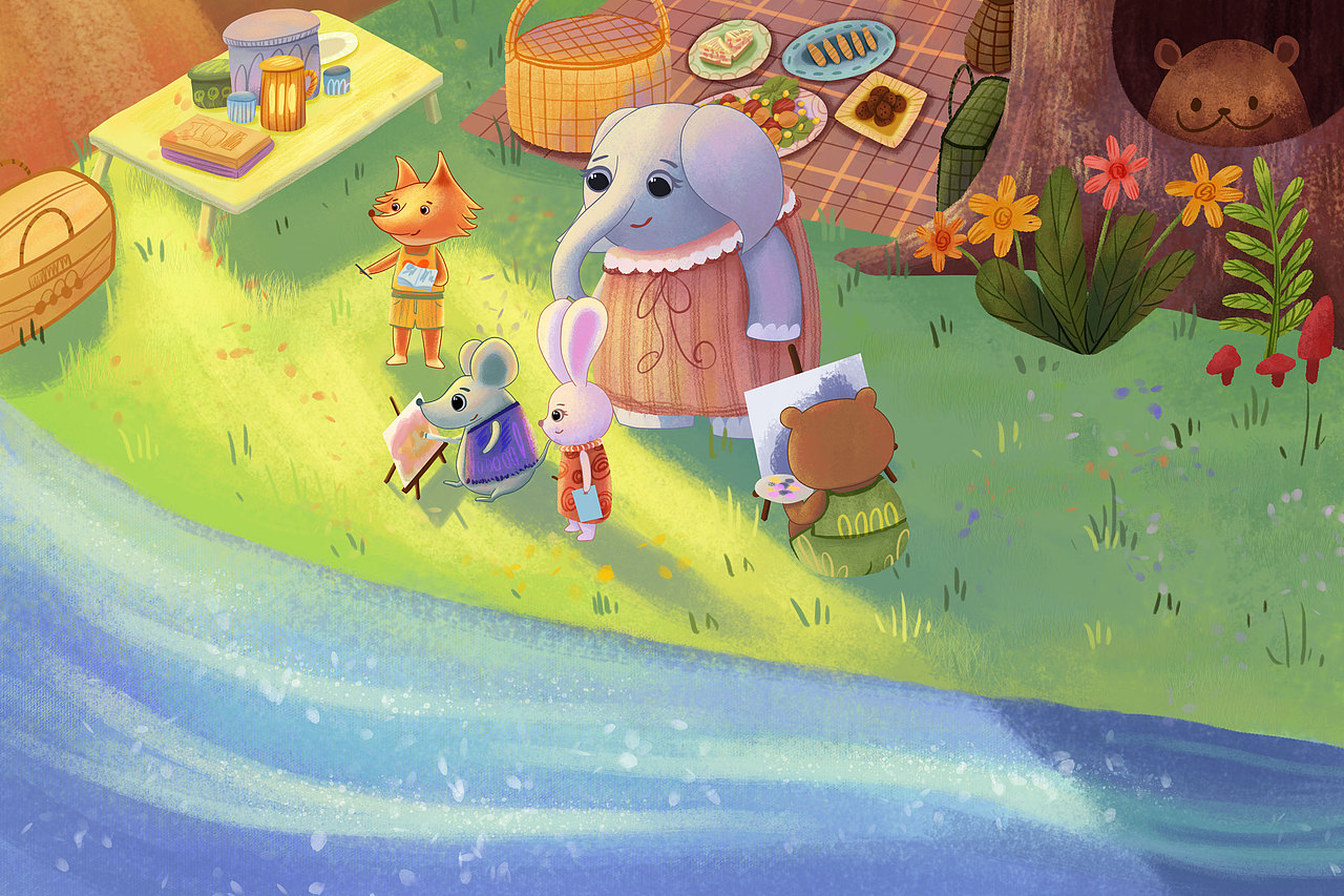 原創(chuàng)插畫(huà)【象媽媽的日托班】系列（圖ZMzY0Mjg0MjA0） - 兒童插畫(huà) - 站酷設(shè)計(jì)師EvaZhengZ原創(chuàng)素材 - 站酷ZCOOL