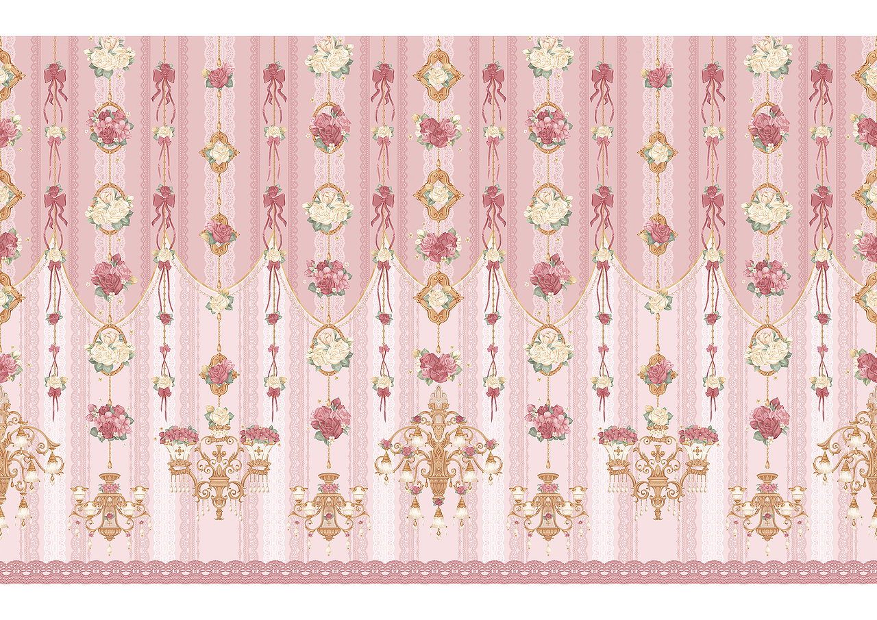 lolita印花-花与吊灯（图ZMTM0NTQ0OTI0） - 艺术插画 - 站酷设计师是啾啾讷原创素材 - 站酷ZCOOL