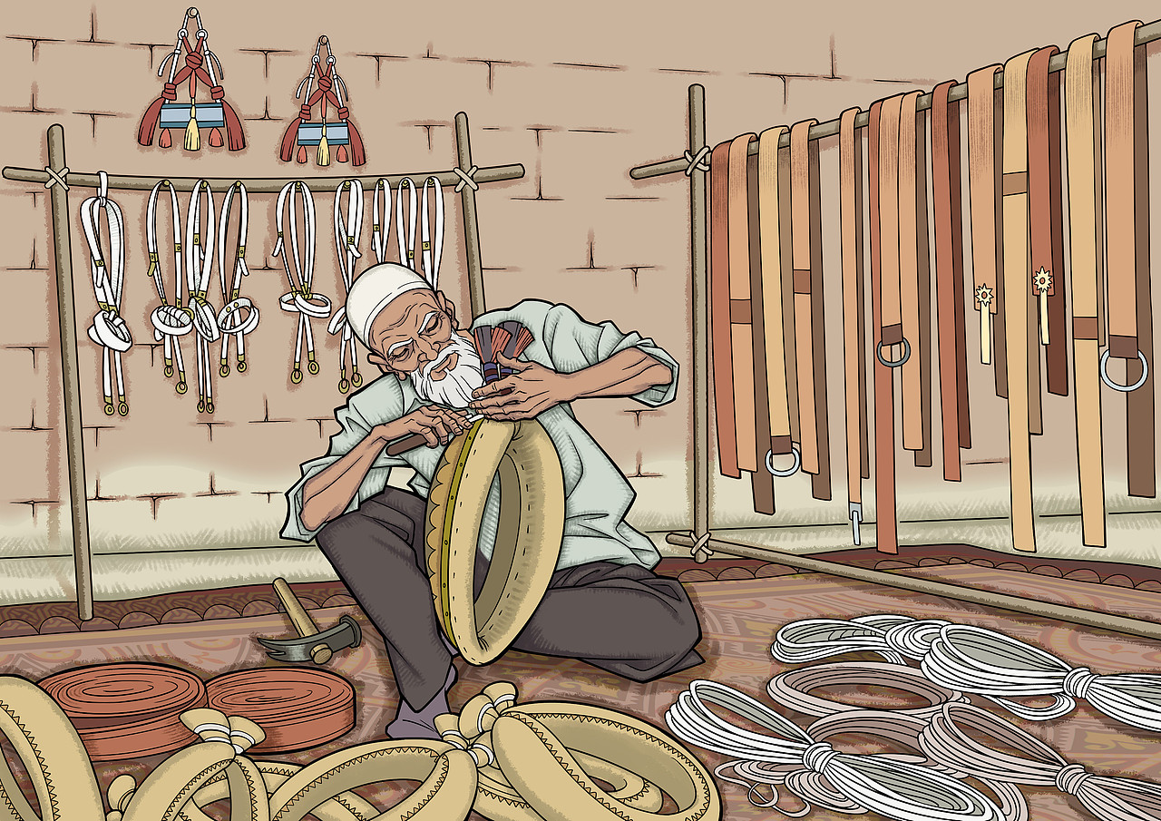 新疆地域风情插画