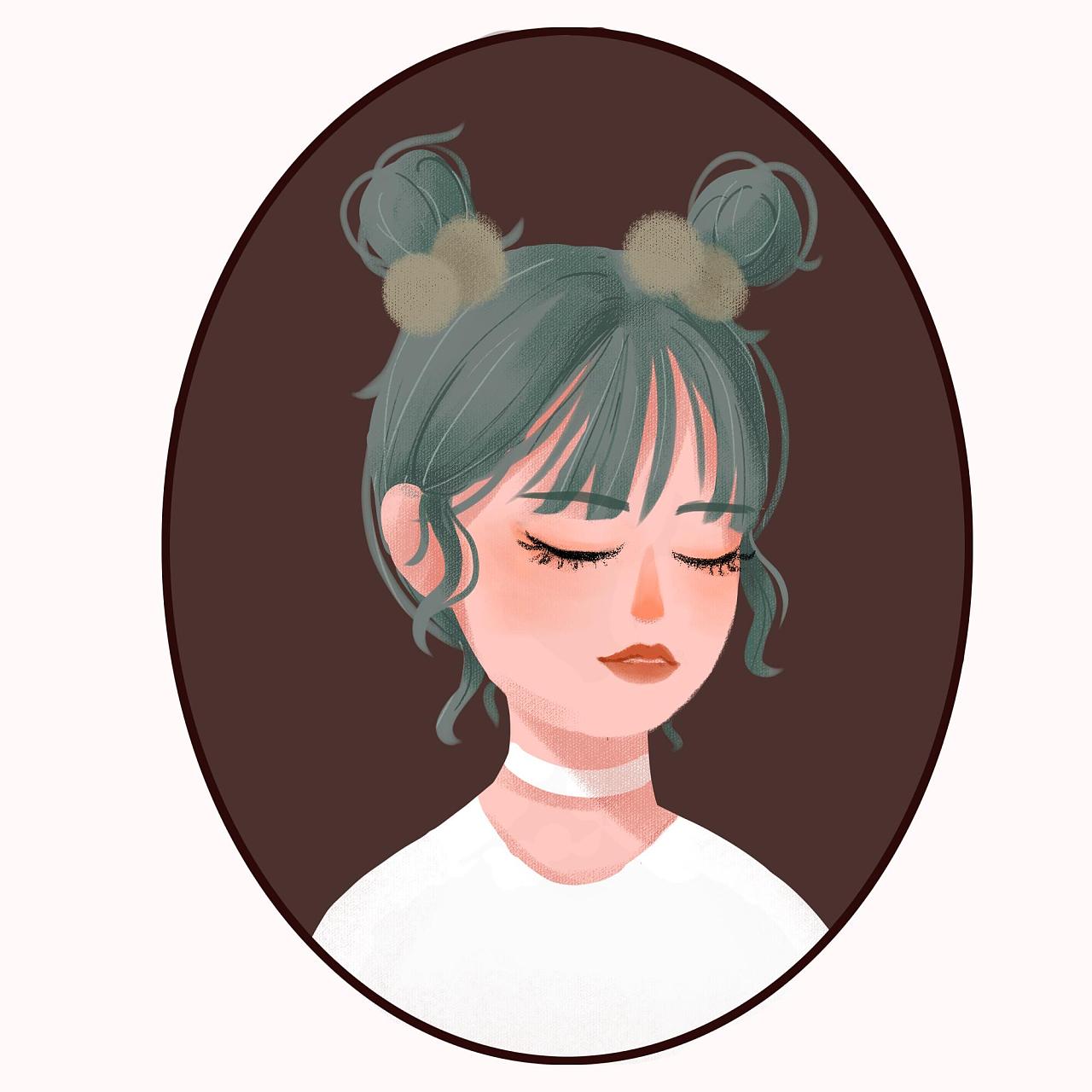 女头像|插画|艺术插画|拾二呀 - 原创作品 - 站酷 (zcool)