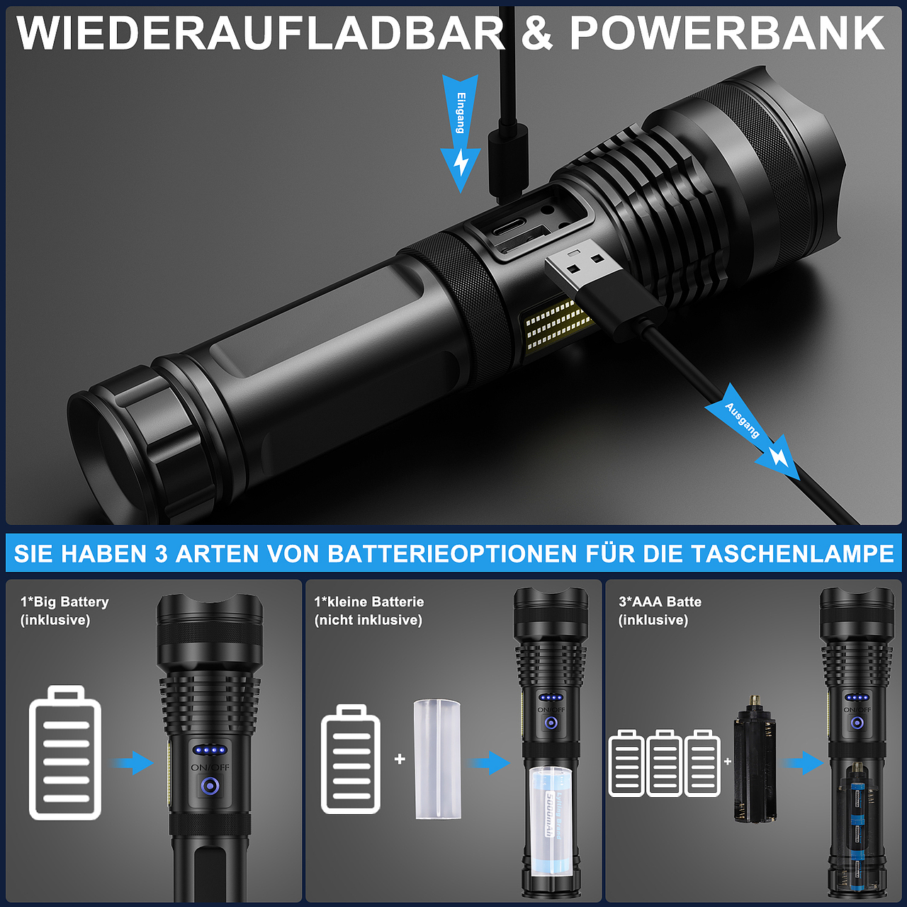 亚马逊手电筒套图A+