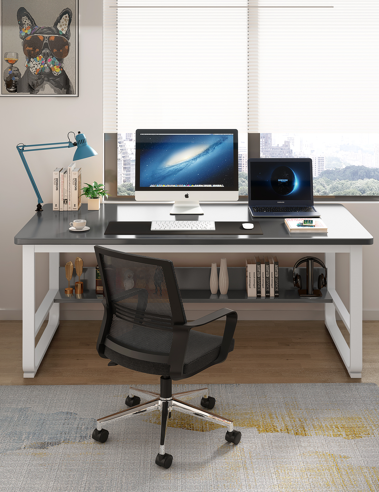 电脑桌建模渲染