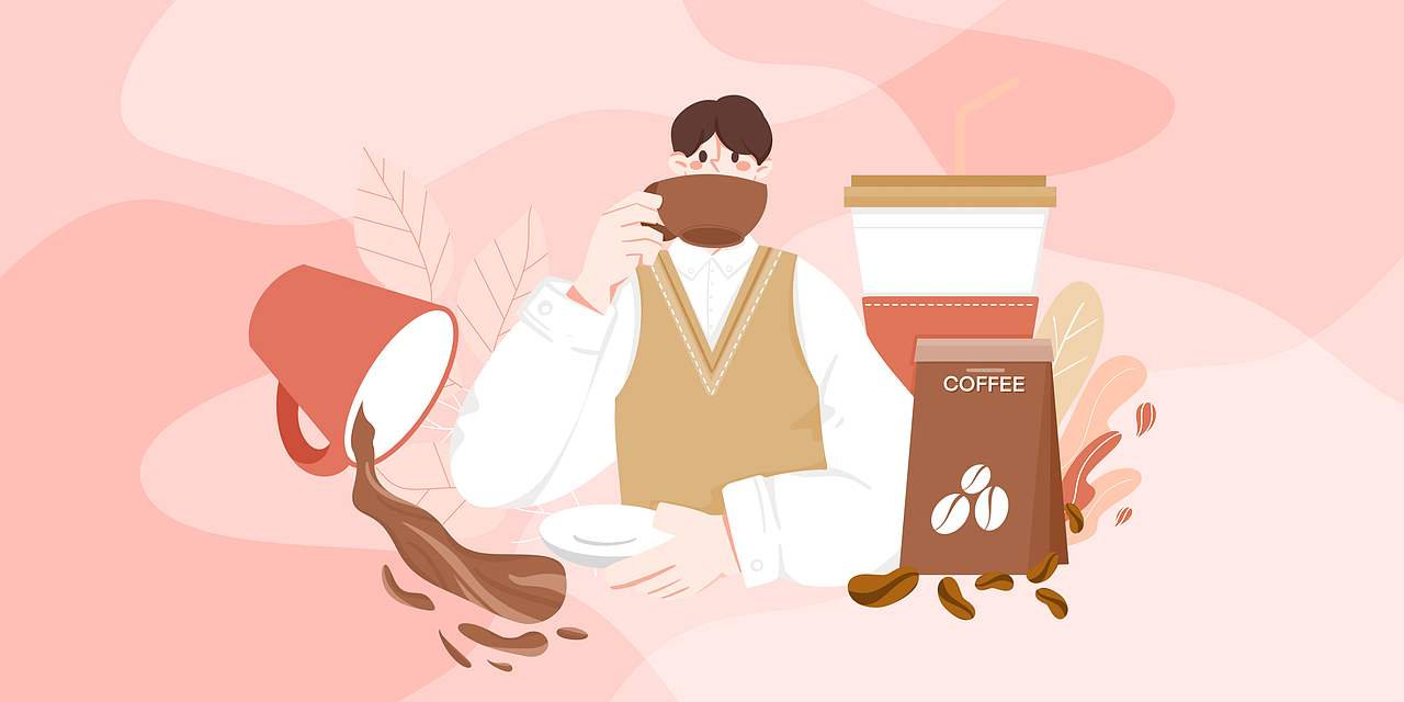 扁平化人物插画