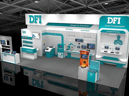 电子配件展会展位设计3D效果图