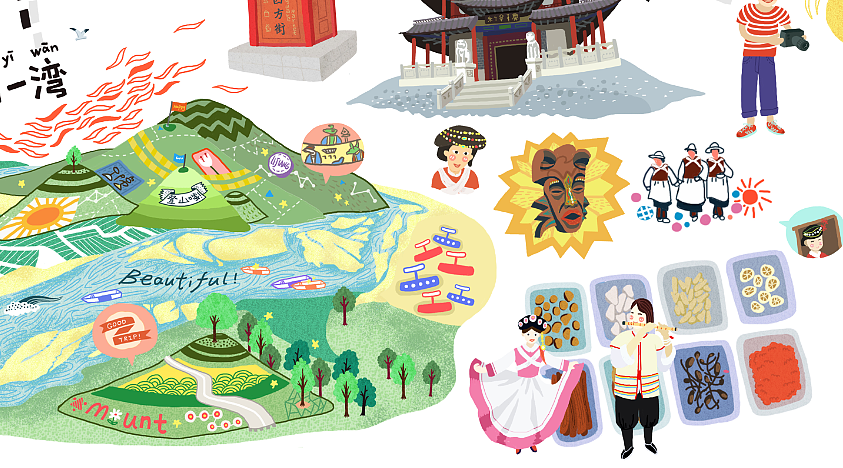 行走在丽江（图ZMTY3OTY2MTY=） - 商业插画 - 站酷设计师Bigfish大鱼君原创素材 - 站酷ZCOOL