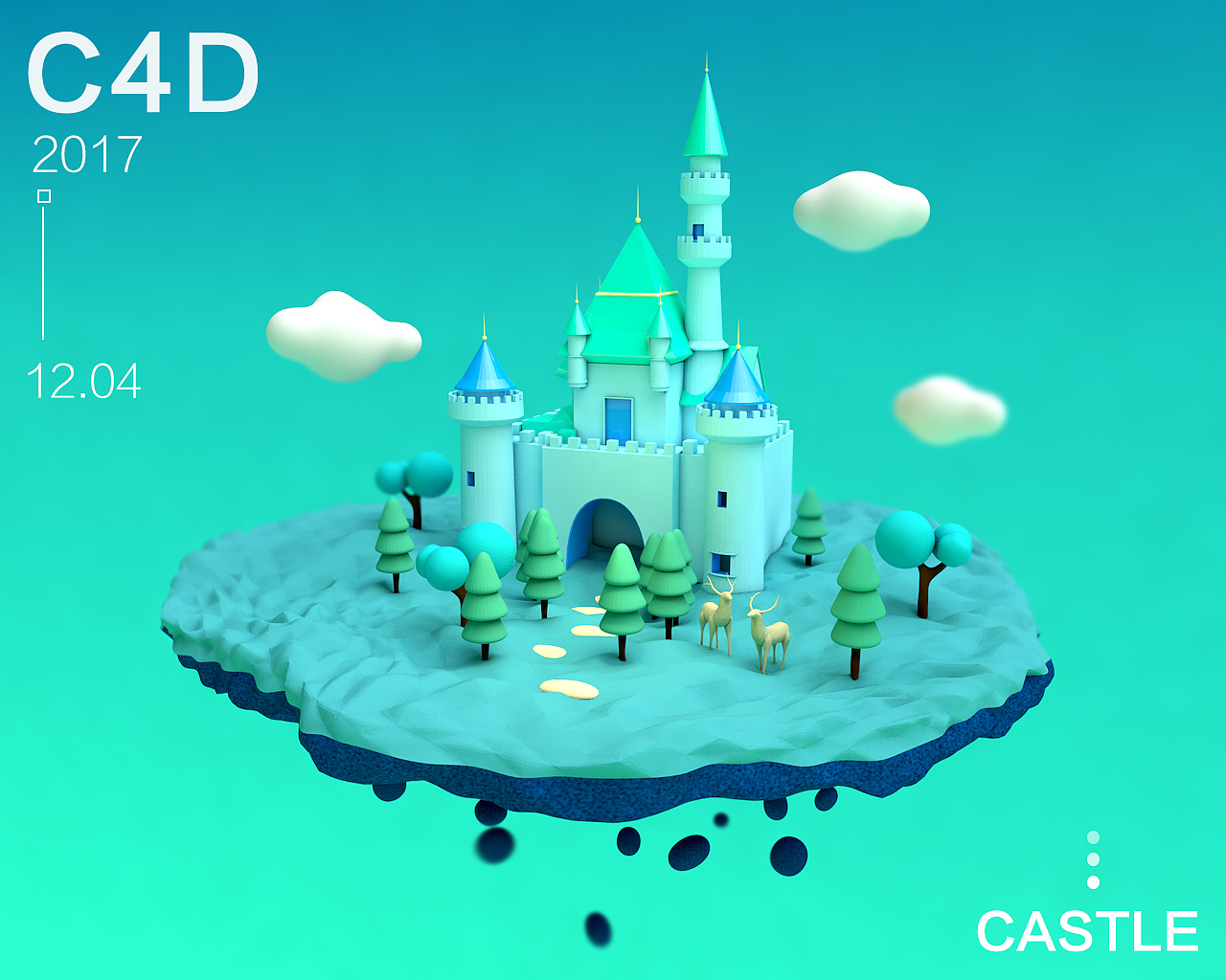 C4D-城堡（图ZOTg4NDI4NjQ=） - 创作习作 - 站酷设计师璟焕原创素材 - 站酷ZCOOL