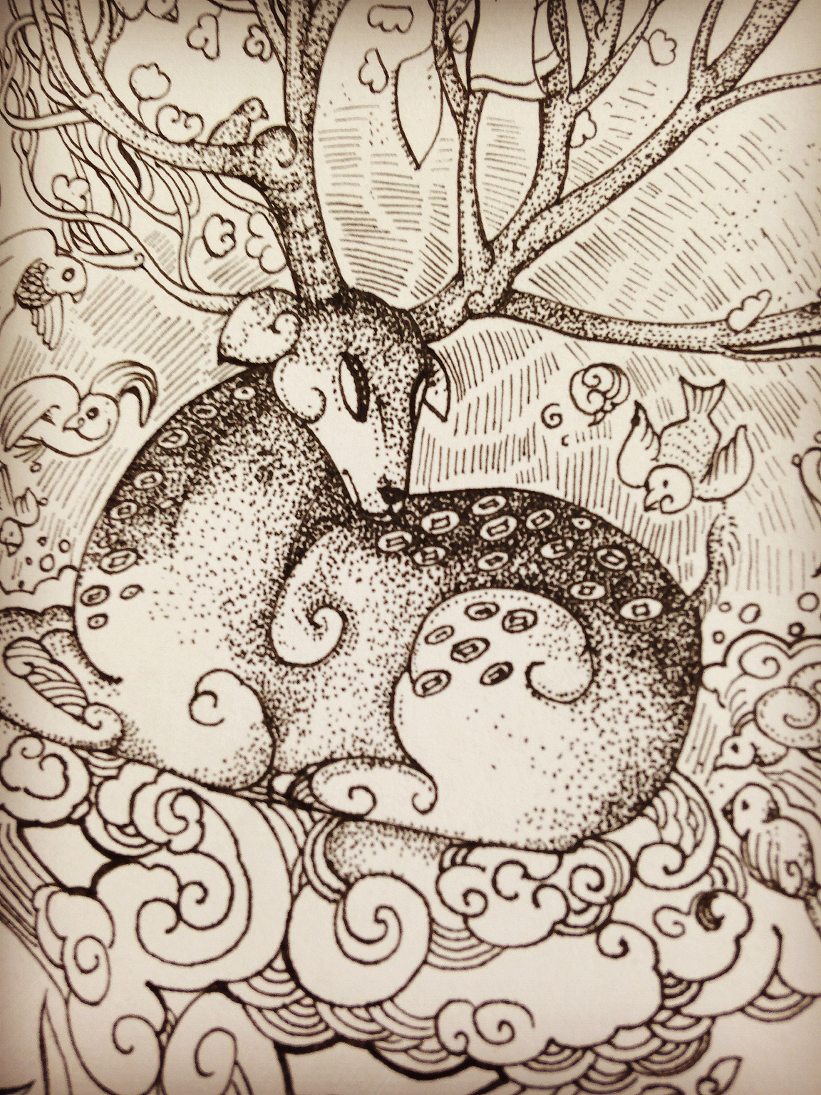 一风作品——一花一世界《神鹿》（图ZMjc0MDkyNTI=） - 概念设定 - 站酷设计师一风老师原创素材 - 站酷ZCOOL