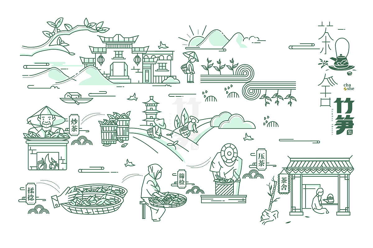 竹笋集63 线性插画（图ZMTU4Mjk4MDA0） - 图标 - 站酷设计师竹笋集原创素材 - 站酷ZCOOL