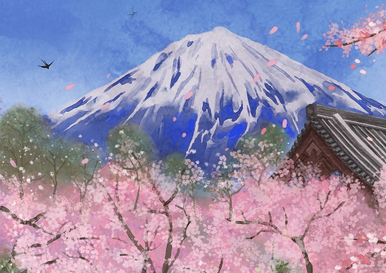 富士山91|插画|创作习作|吉吉有点困 - 原创作品 - 站酷 (zcool)