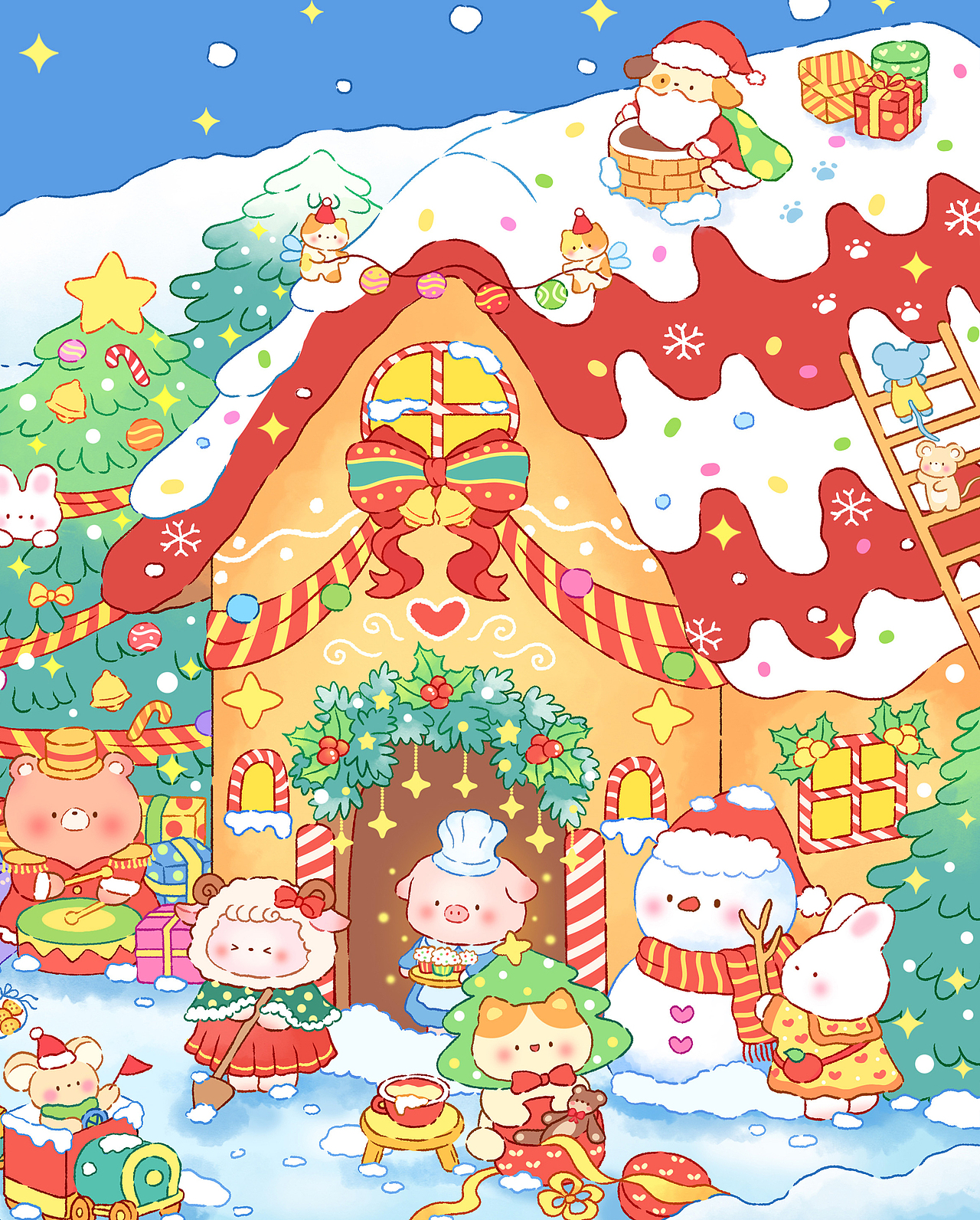 圣诞小屋｜治愈系插画（图ZMzc5ODgyMjQw） - 商业插画 - 站酷设计师插画师塔里原创素材 - 站酷ZCOOL