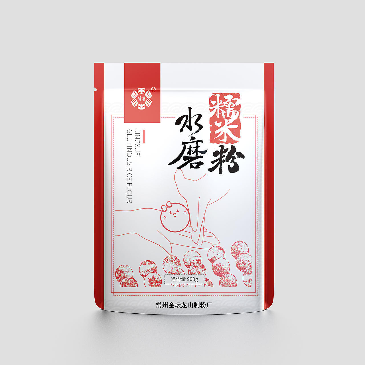 净雪水磨糯米粉包装设计