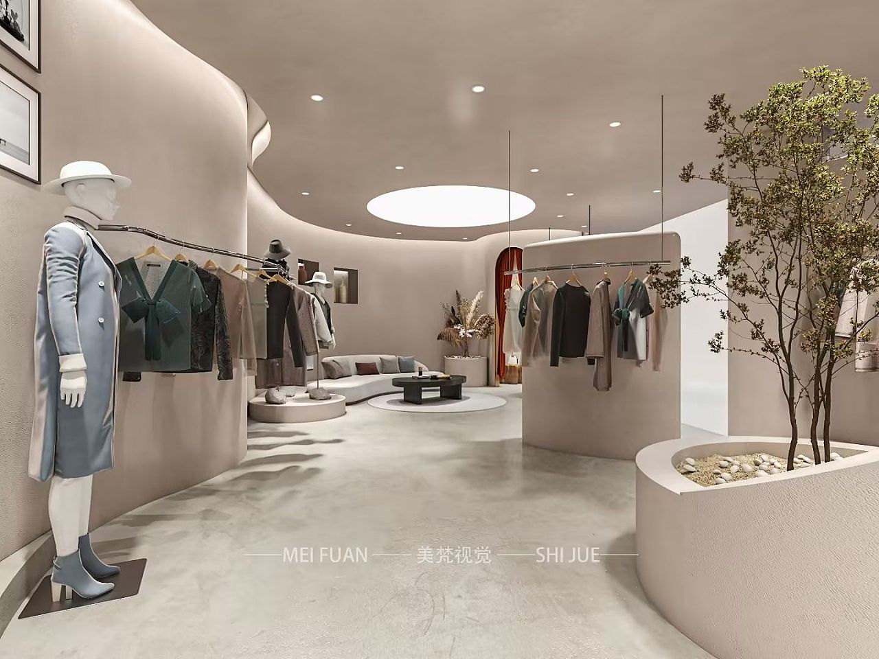 侘寂服装店（图ZMzI1Njc5ODA0） - 商业空间设计 - 站酷设计师卓尚表现设计原创素材 - 站酷ZCOOL