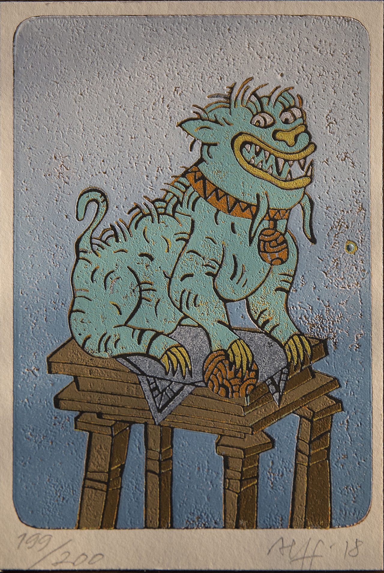 狮子版画,德国艺术家alff先生为我创作