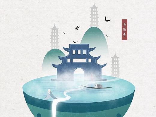 杭州西湖十景系列海报设计