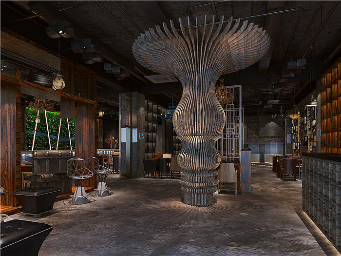 郑州烤鱼装修设计|主题烤鱼店设计|专业烤鱼店装修公司（图ZMTAzNzgxNzY4） - 家装设计 - 站酷设计师金博大办公室装修原创素材 - 站酷ZCOOL