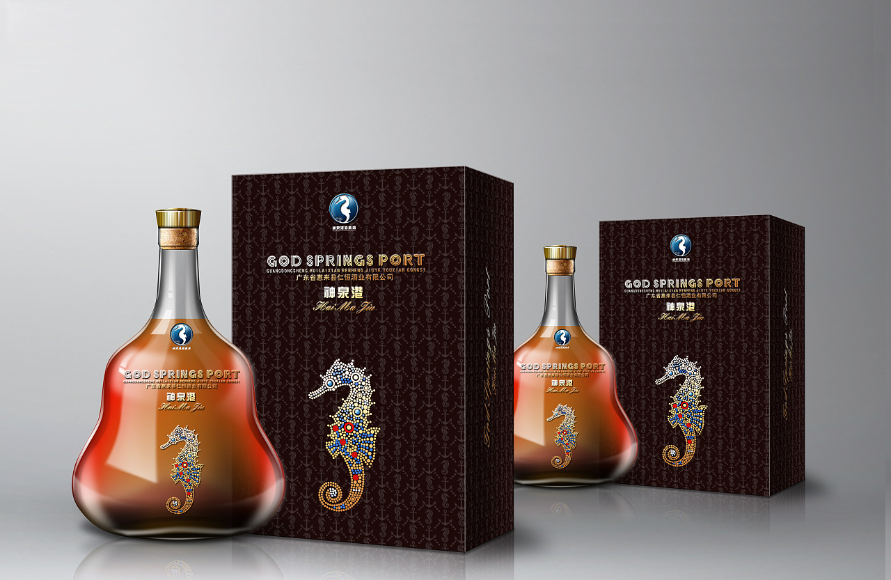 S-神泉港海马酒！|平面|包装|创文艺武品牌设计 - 原创作品 - 站酷 (ZCOOL)