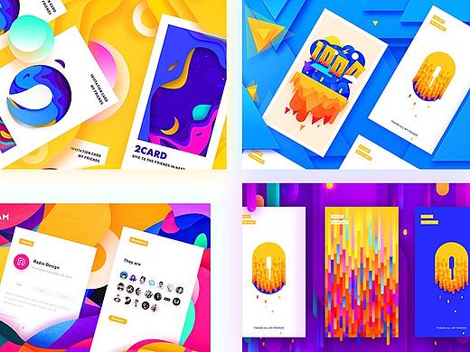 Dribbble合集-缤纷色彩的组合