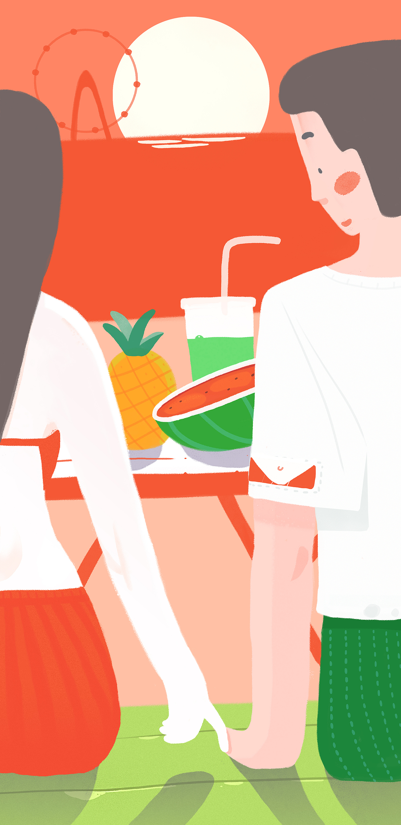 一套港湾主题的扁平风配文插画(版权已授、请勿转载)