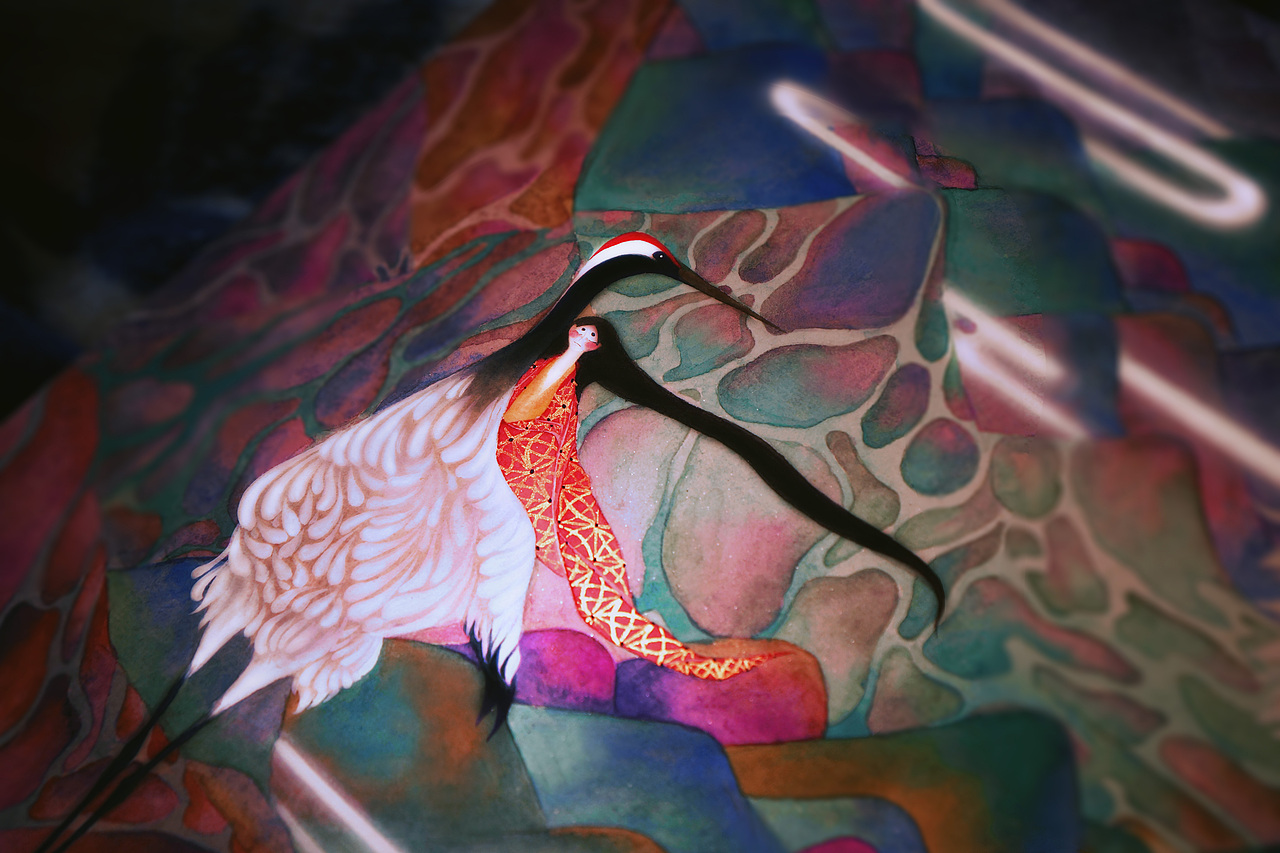 《鹤仙歌.金散瘴》白中南颜彩-人川集（图ZMTAxODA0ODMy） - 艺术插画 - 站酷设计师白中南原创素材 - 站酷ZCOOL