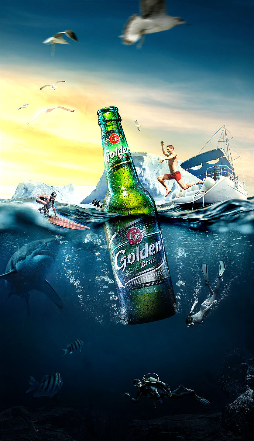 啤酒广告合成|平面|海报|古木小越_临摹作品-站酷zcool