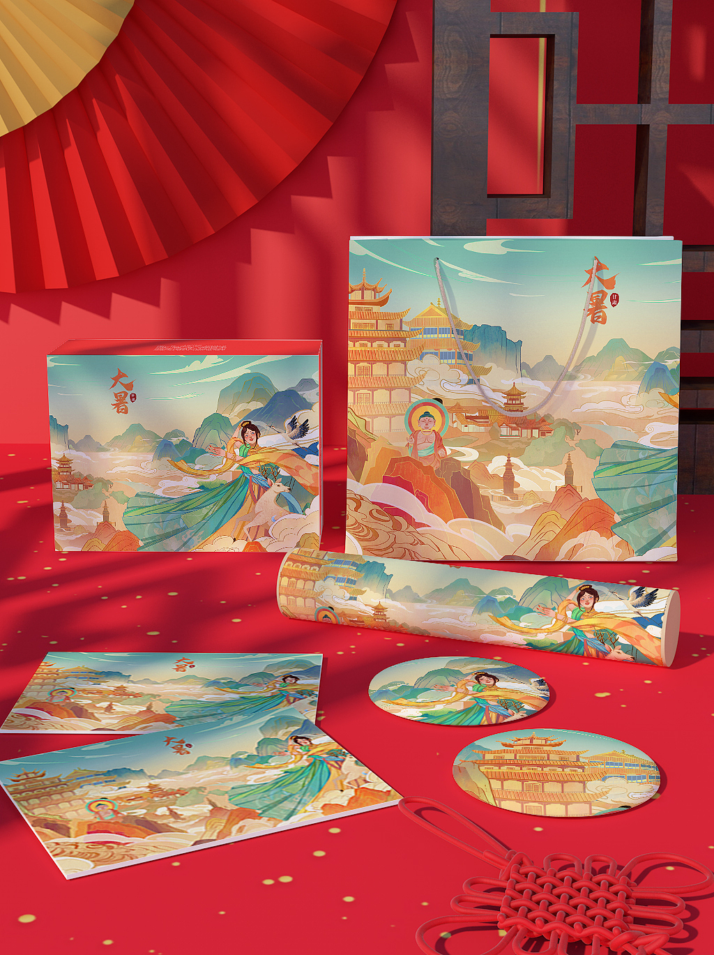 节气大暑-甘肃中国风/国潮风插画（图ZMjczNDg5OTIw） - 商业插画 - 站酷设计师肥宅老龟原创素材 - 站酷ZCOOL