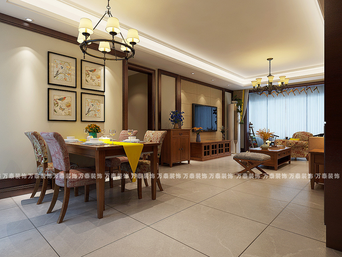 济南室内装修济南万泰装饰恒大龙奥御苑美式乡村效果图分享