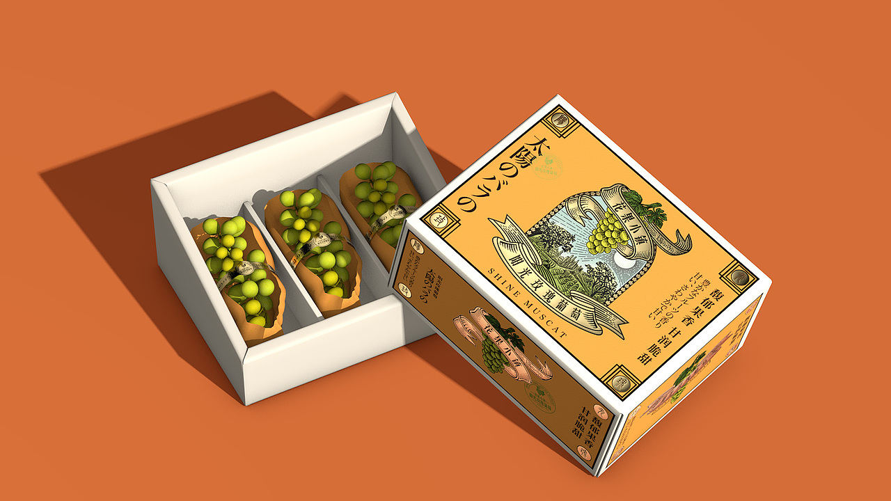 新年礼盒葡萄包装设计