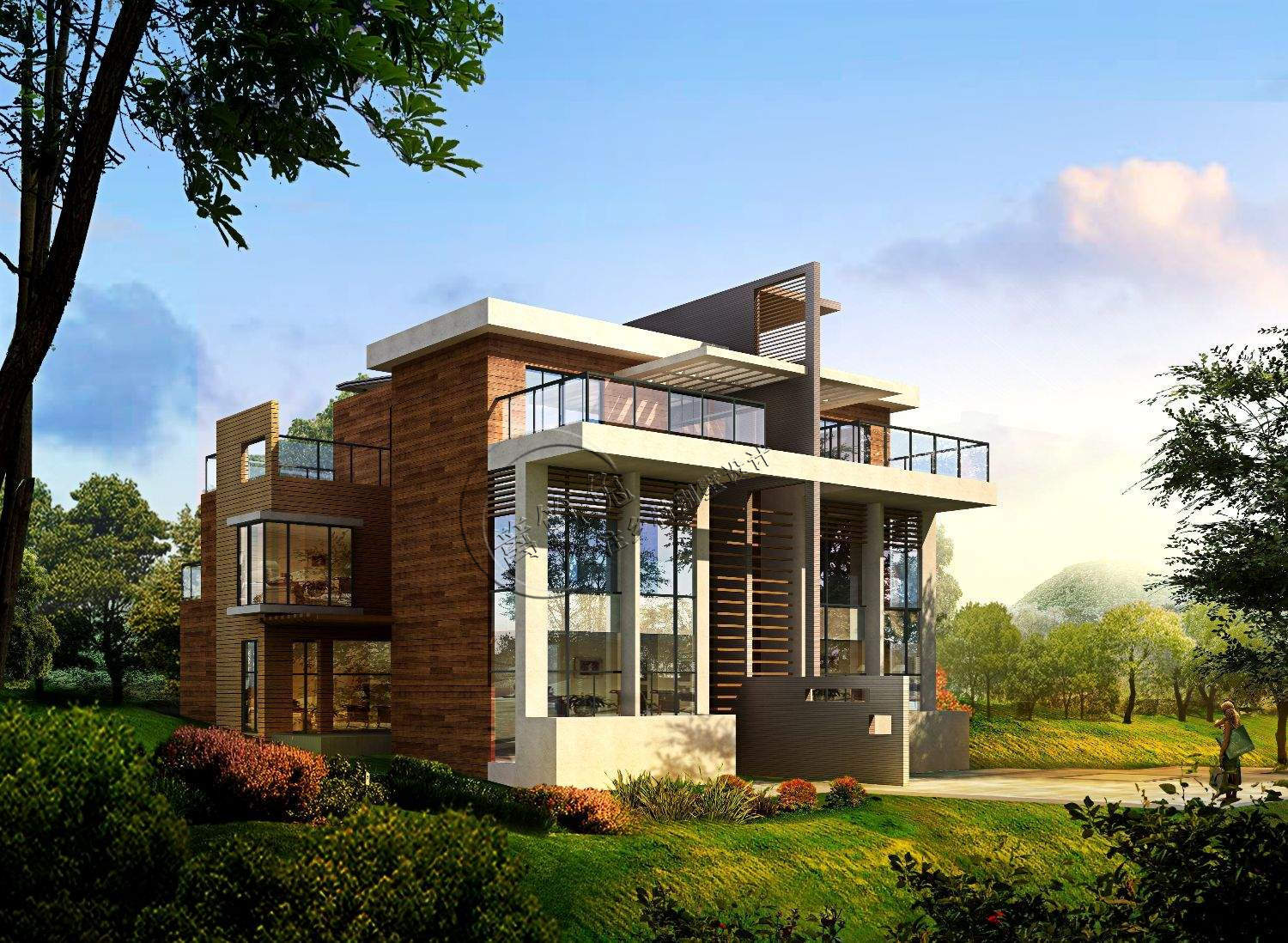 QH2076农村二层欧式别墅设计图16.5米x13.8米房屋设计图纸效果图大全 - 青禾乡墅科技