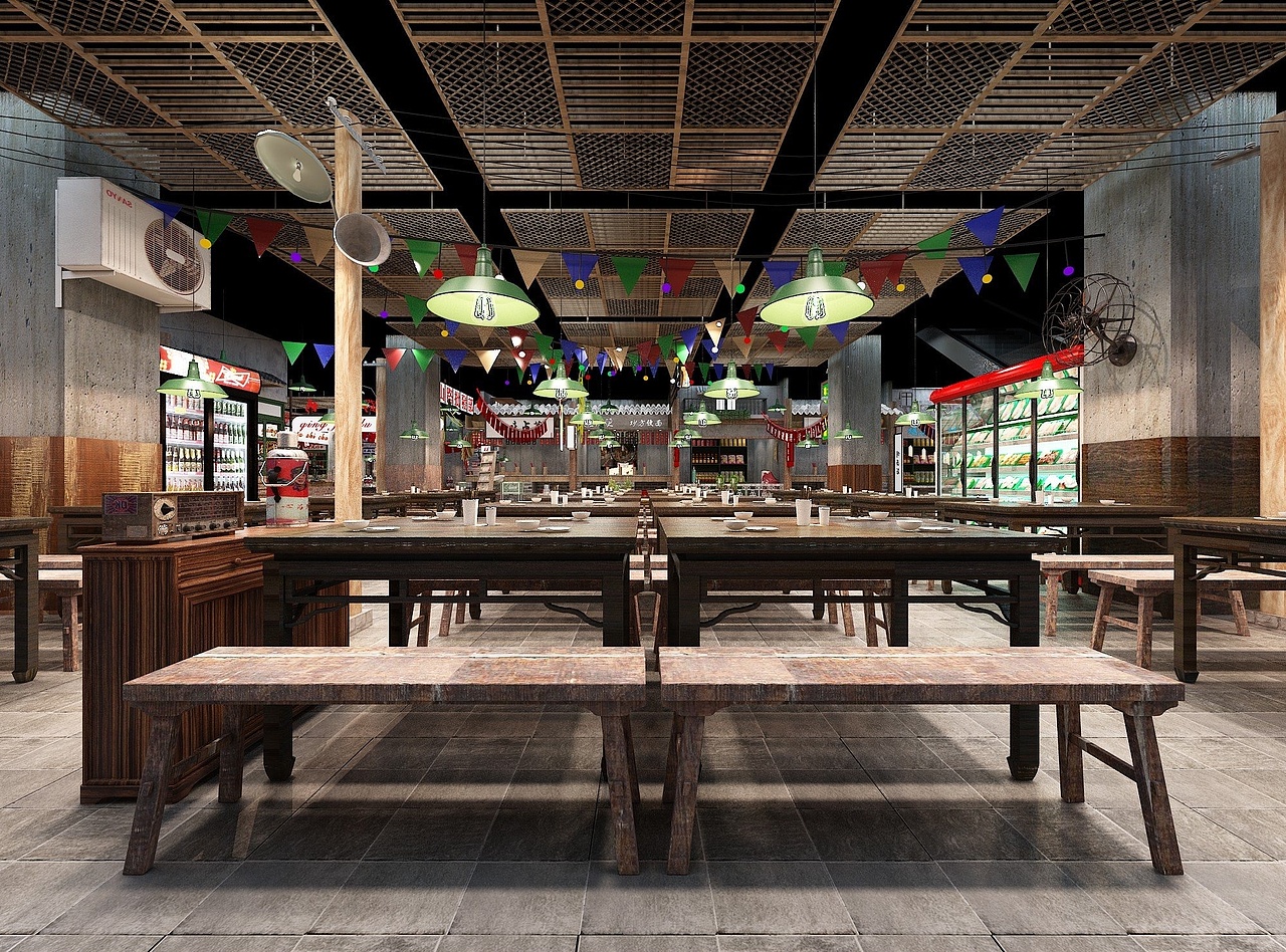 复古美食城（图ZMjc3MDEyMjA4） - 其他空间 - 站酷设计师零零一米五原创素材 - 站酷ZCOOL