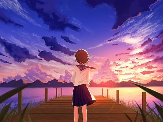 夕陽(yáng)（個(gè)人主頁(yè)-ZNTM3NTAyODQ=） - 商業(yè)插畫 - 站酷設(shè)計(jì)師海風(fēng)Breeze原創(chuàng)素材 - 站酷ZCOOL
