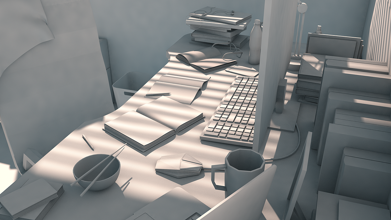 电脑后的书也多了几排,都是考研资料