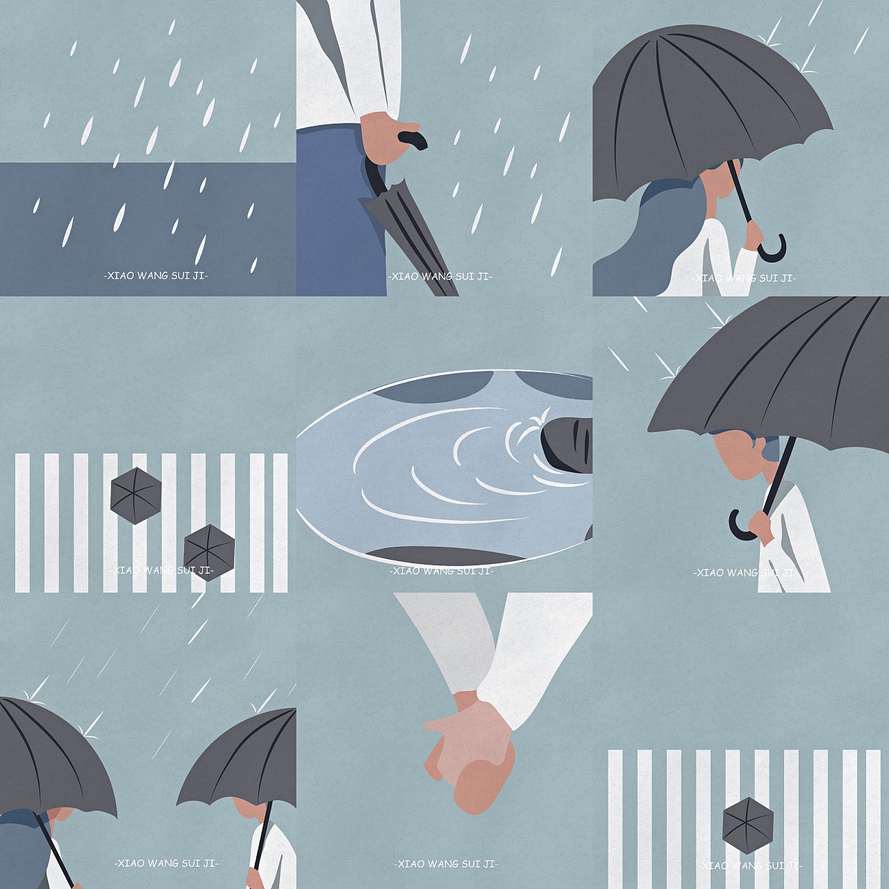 这是一个下雨天·相见的故事|插画|创作习作|小王随记 - 原创作品