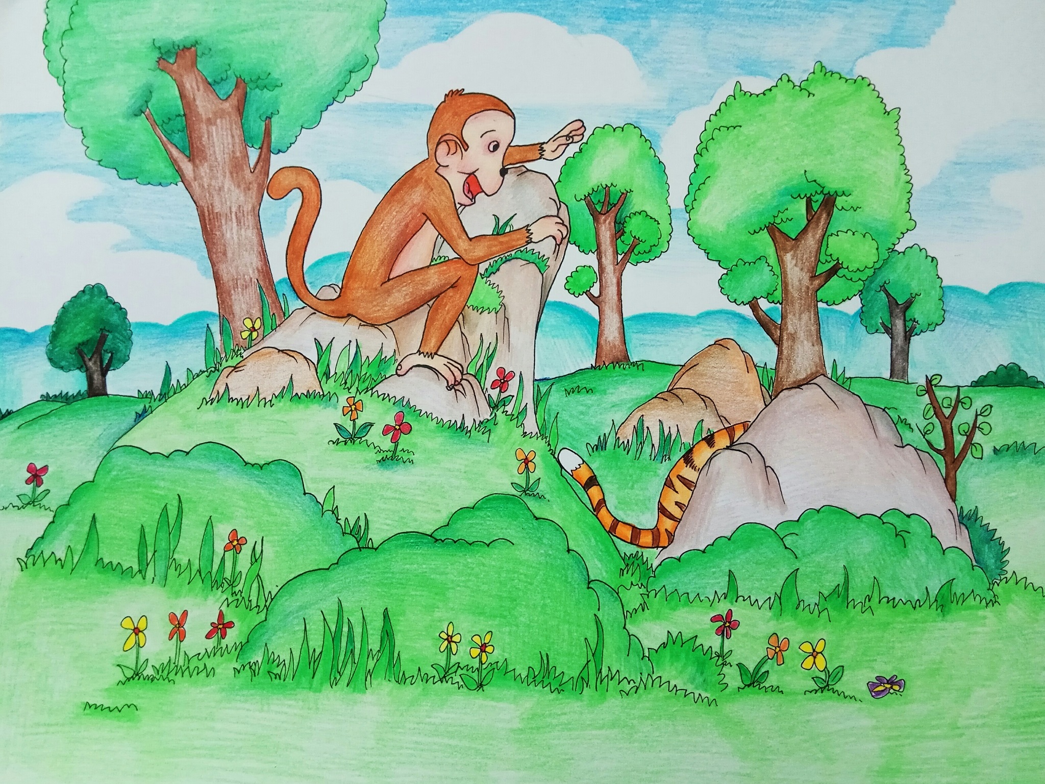 小猴子系列儿童插图